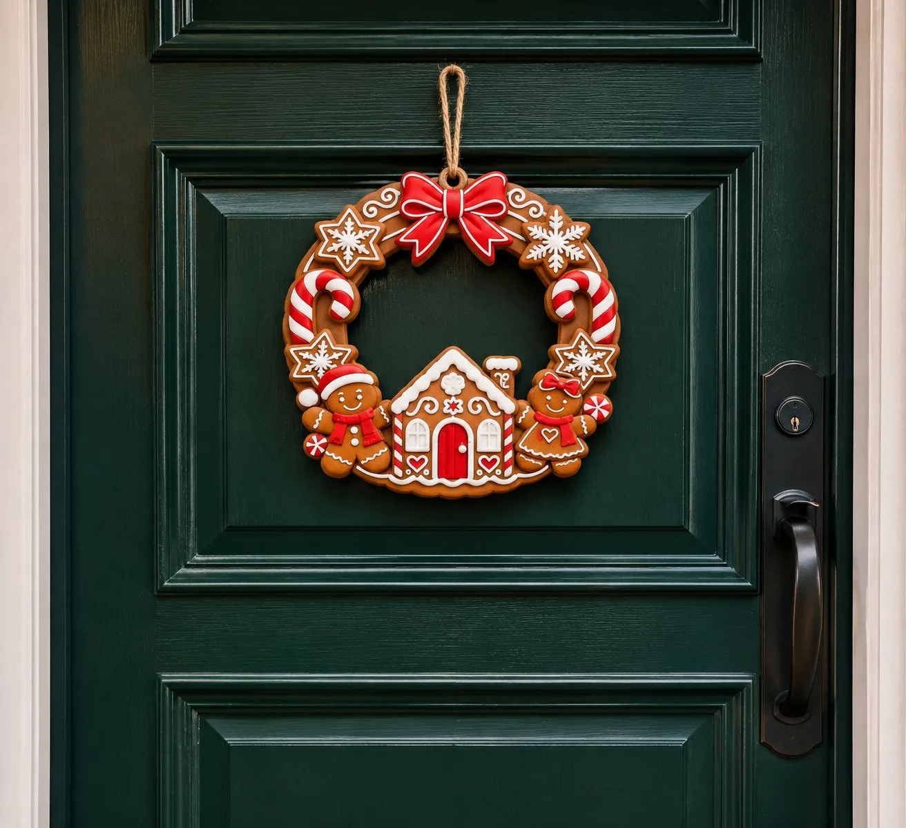 Adorno para la puerta principal en Navidad, foto 3